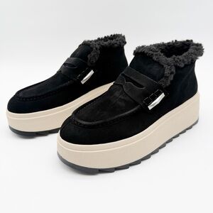 Ash Magic Moc Platform Lug Sole Ankle Boot Suede Shearling Black 41 US11 NEW